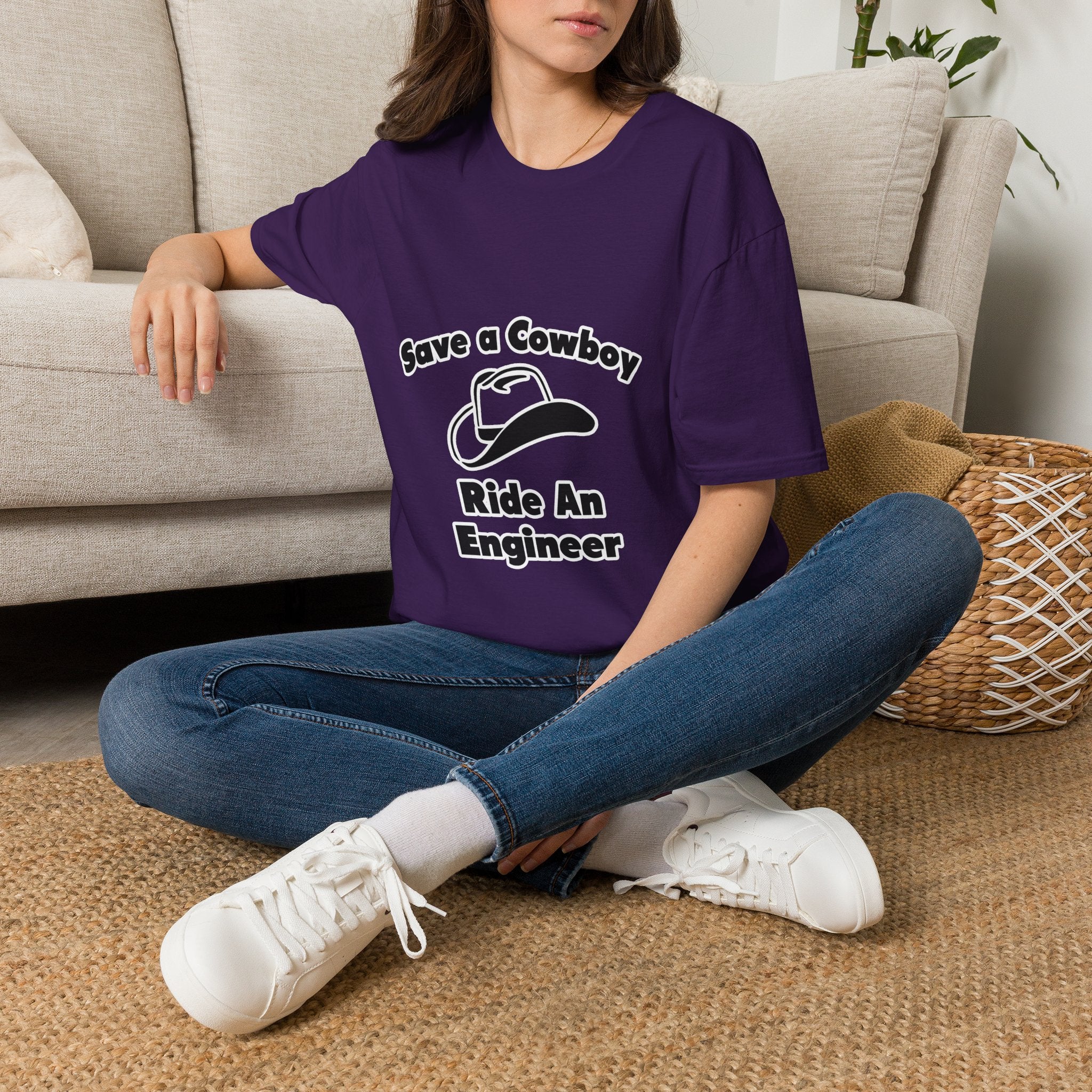 Save a Cowboy .. Ride an Engineer - Unisex Softstyle T-Shirt