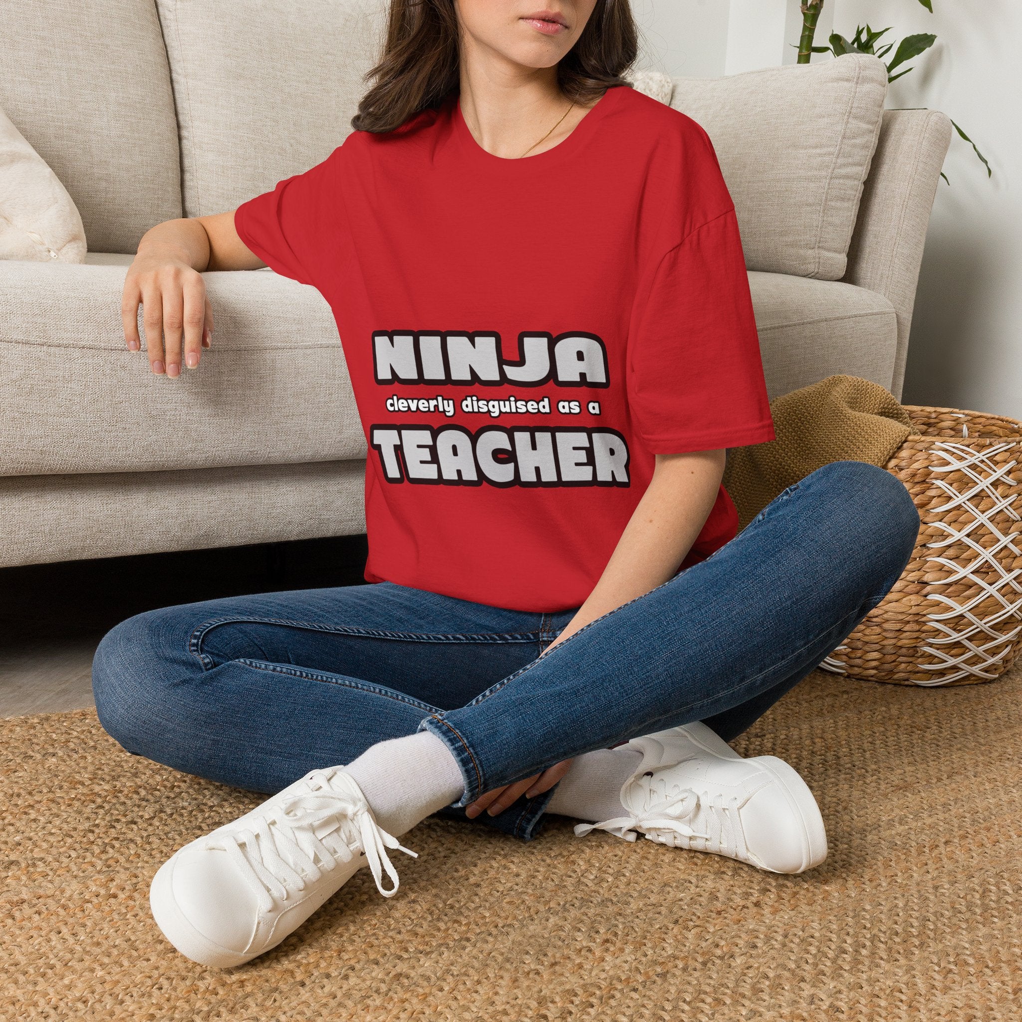 Ninja Cleverly Disguised As A Teacher - Unisex Softstyle T-Shirt