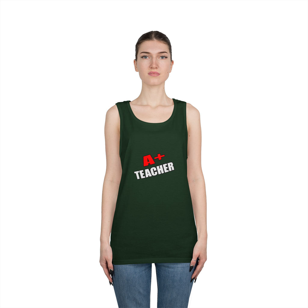 a plus teacher - Unisex Heavy Cotton Tank Top