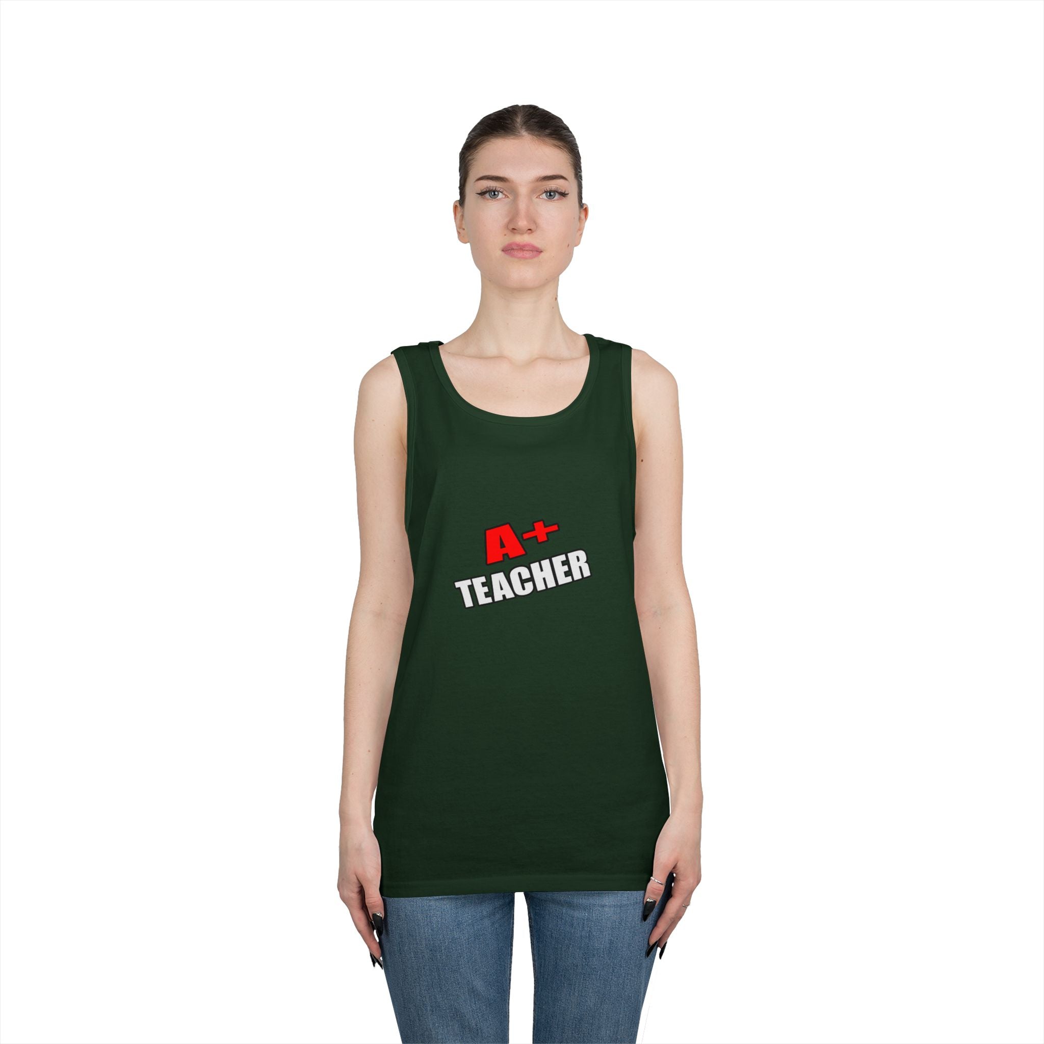 a plus teacher - Unisex Heavy Cotton Tank Top