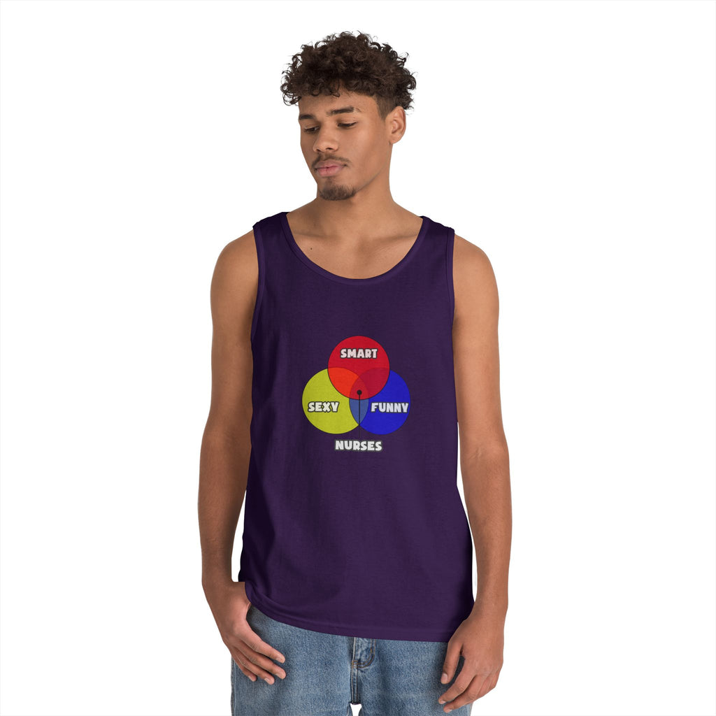 Venn Diagram .. Nurses - Unisex Heavy Cotton Tank Top