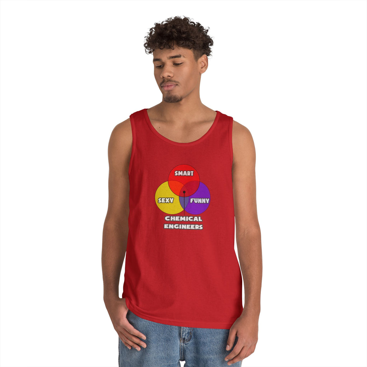 Venn Diagram .. Chemical Engineers - Unisex Heavy Cotton Tank Top