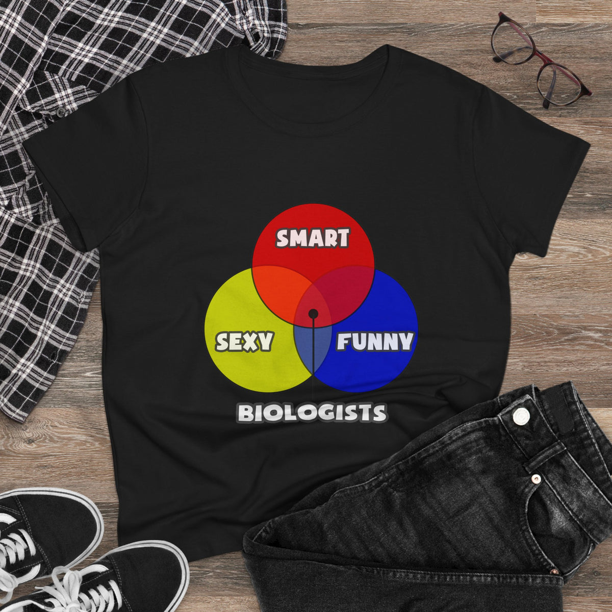 Venn Diagram .. Biologists - Women's Midweight Cotton Tee
