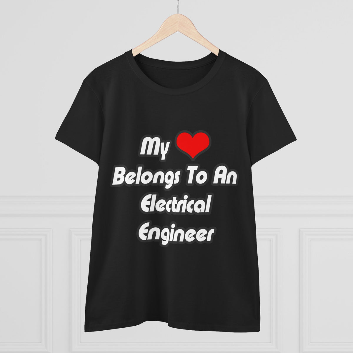 My Heart Belongs To An Electrical Engineer - Women's Midweight Cotton Tee