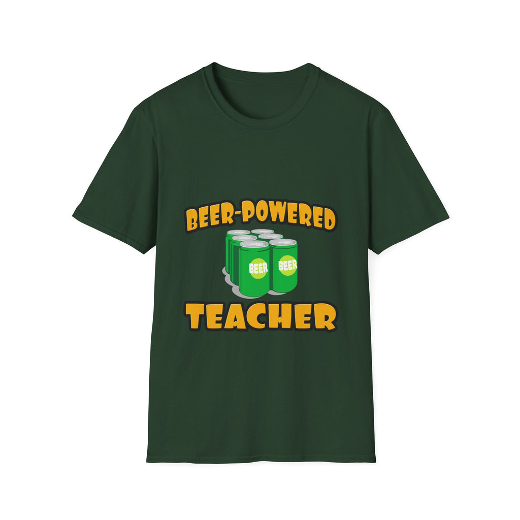 Beer Powered Teacher - Unisex Softstyle T-Shirt