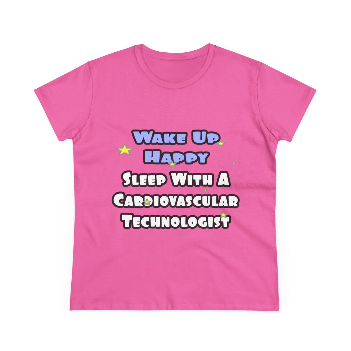 Wake Up Happy .. Sleep With Cardiovascular Tech - Women's Midweight Cotton Tee