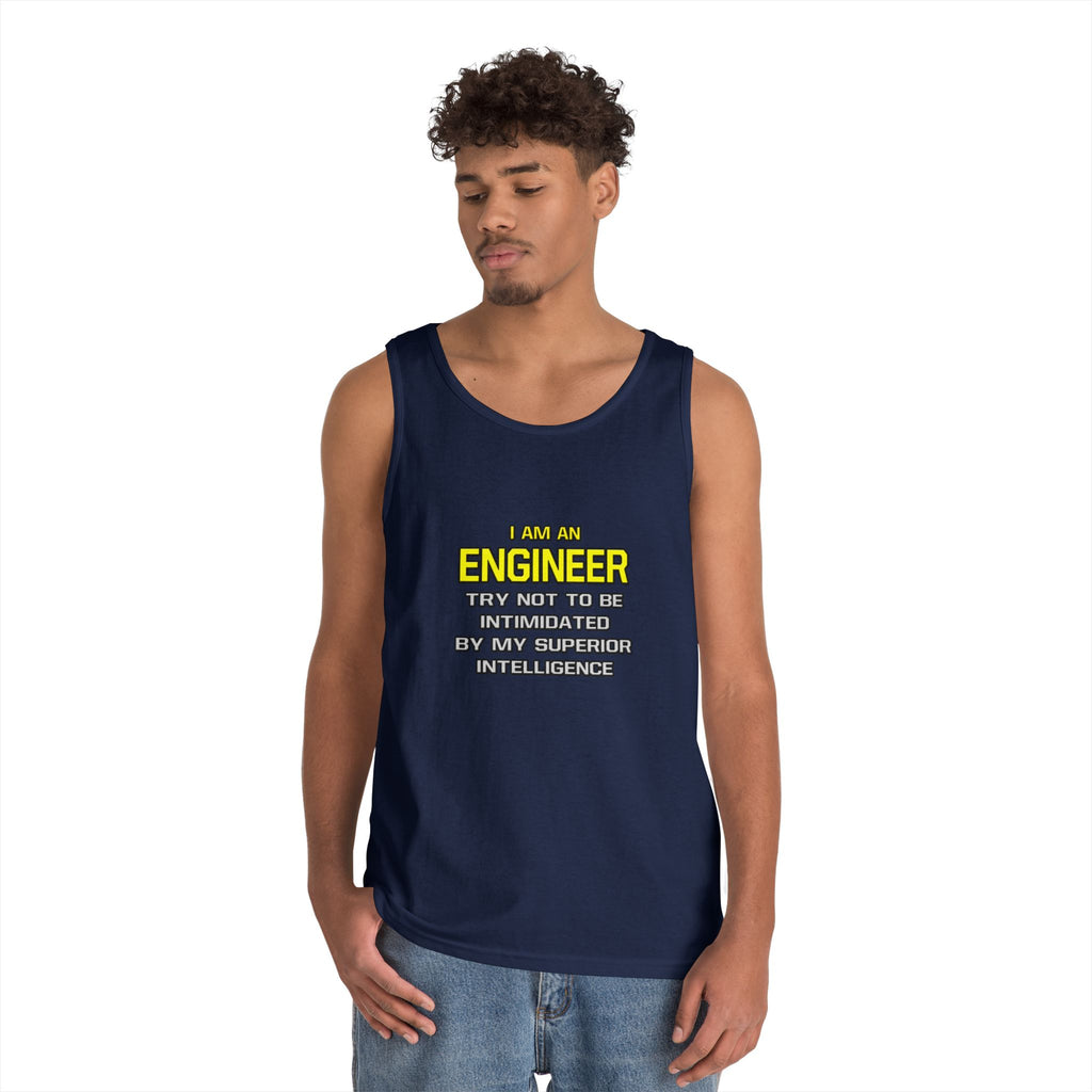 Engineer...Superior Intelligence - Unisex Heavy Cotton Tank Top