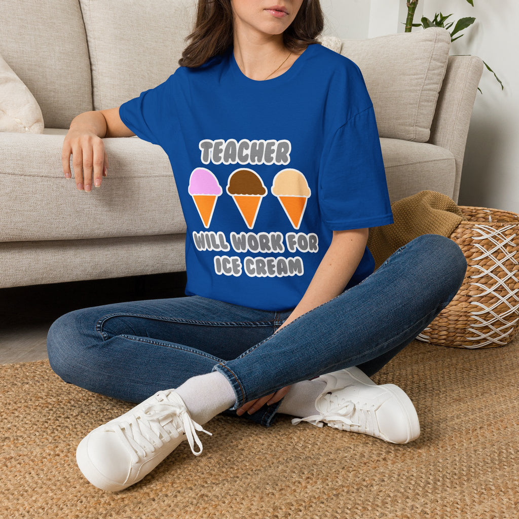 Teacher ... Will Work For Ice Cream - Unisex Softstyle T-Shirt