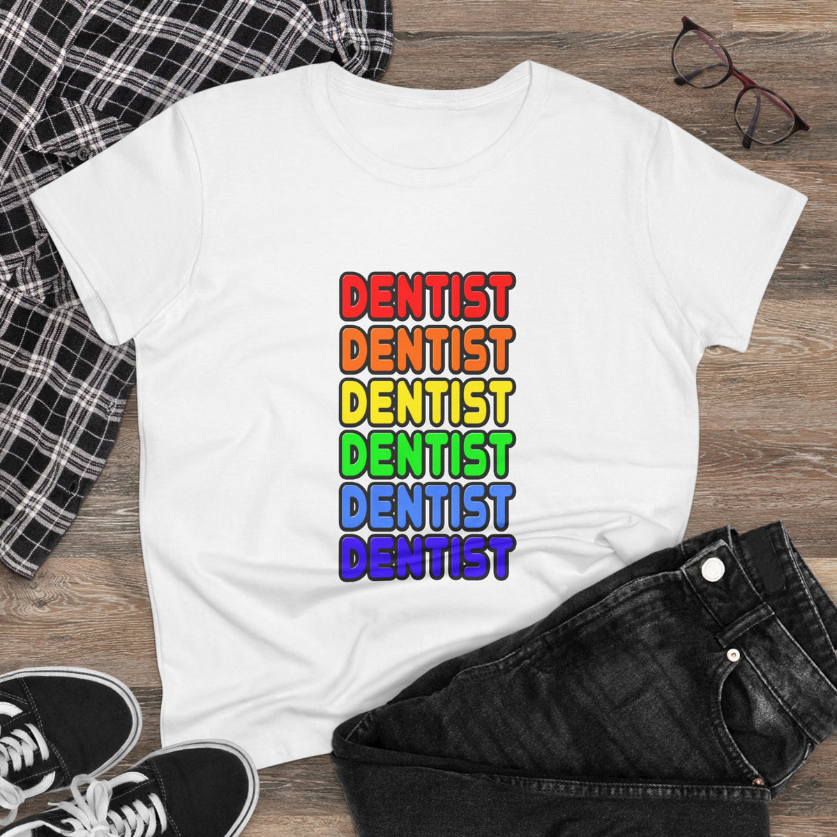 Rainbow Dentist - Women's Midweight Cotton Tee