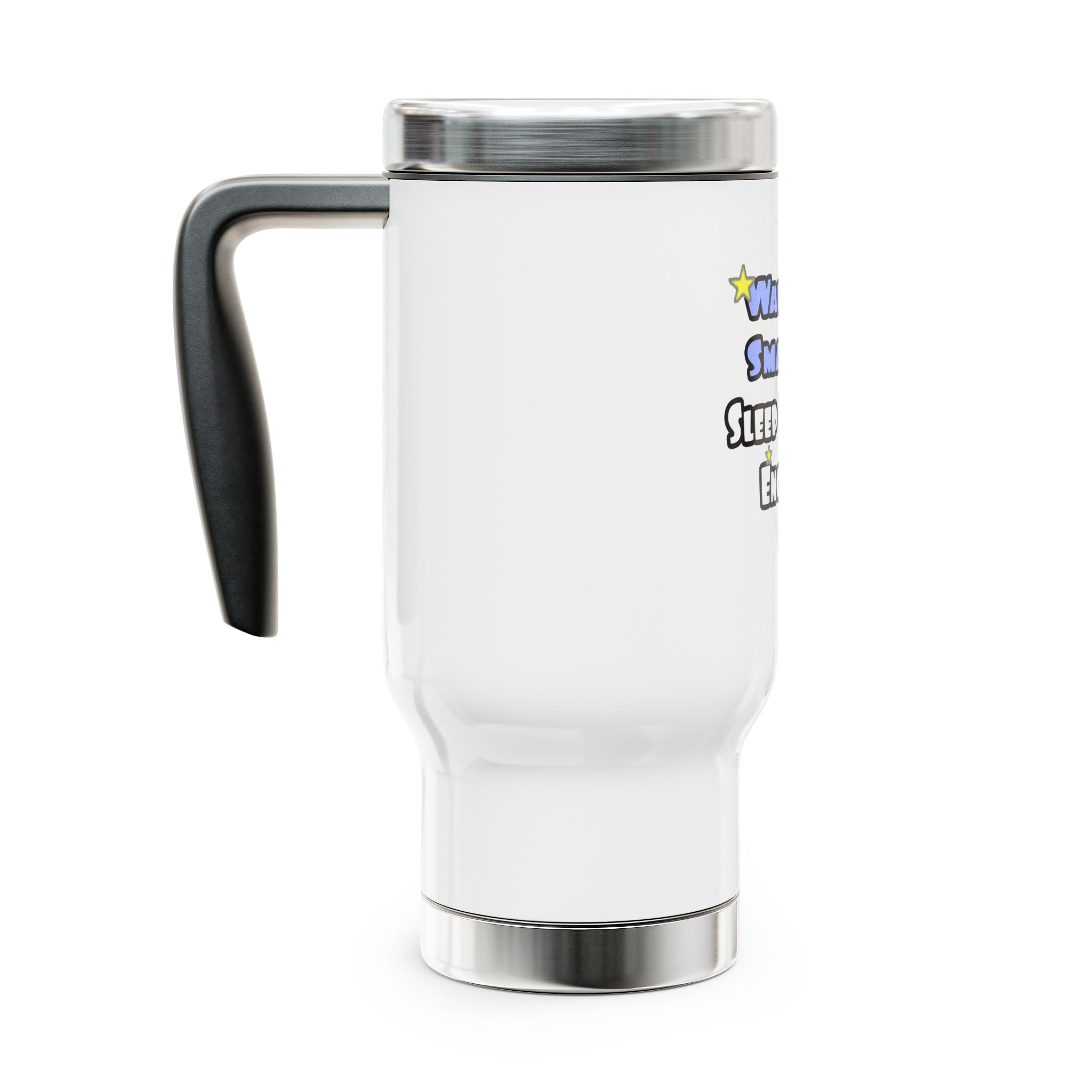Wake Up Smarter...Sleep With an Engineer - Stainless Steel Travel Mug with Handle, 14oz