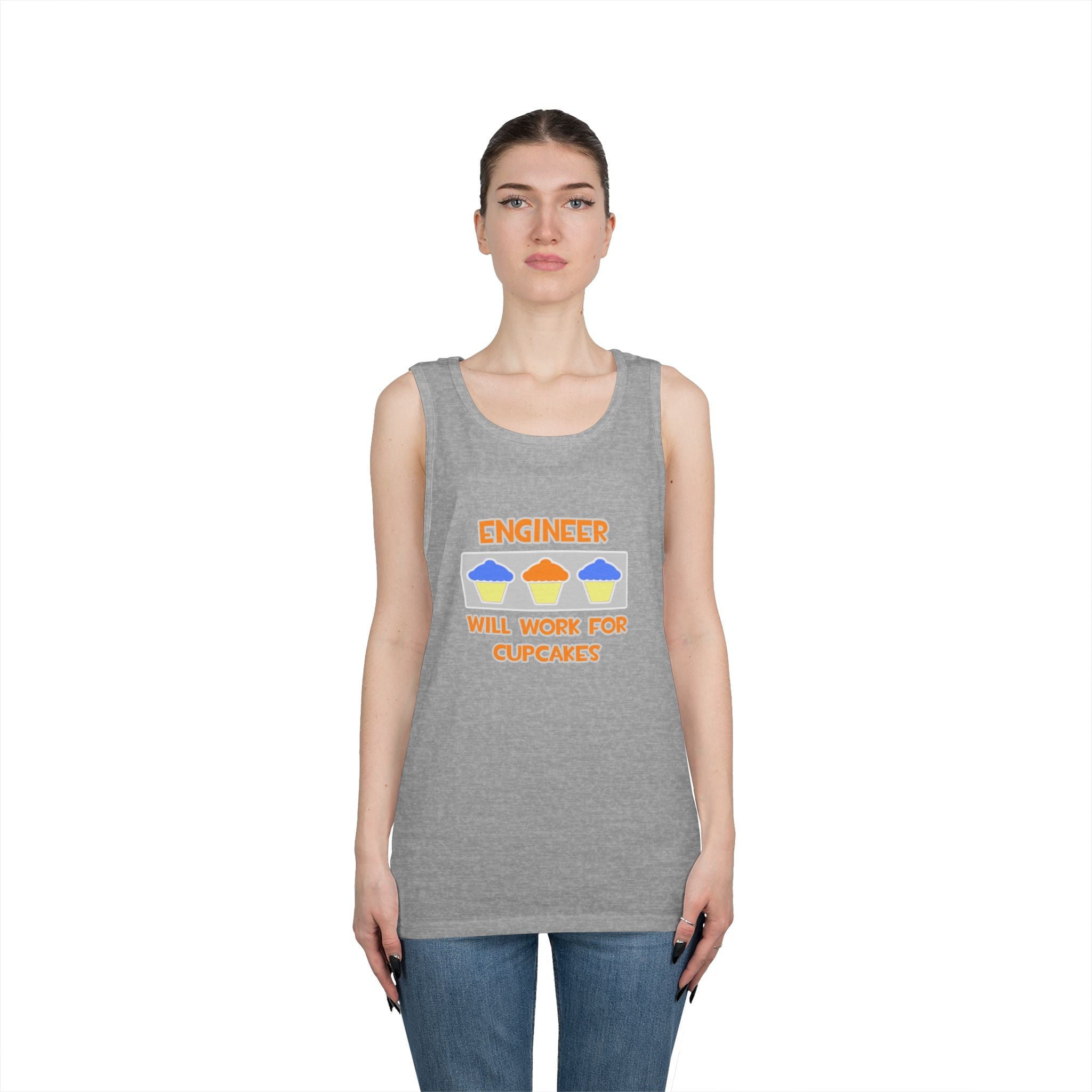 Engineer ... Will Work For Cupcakes - Unisex Heavy Cotton Tank Top
