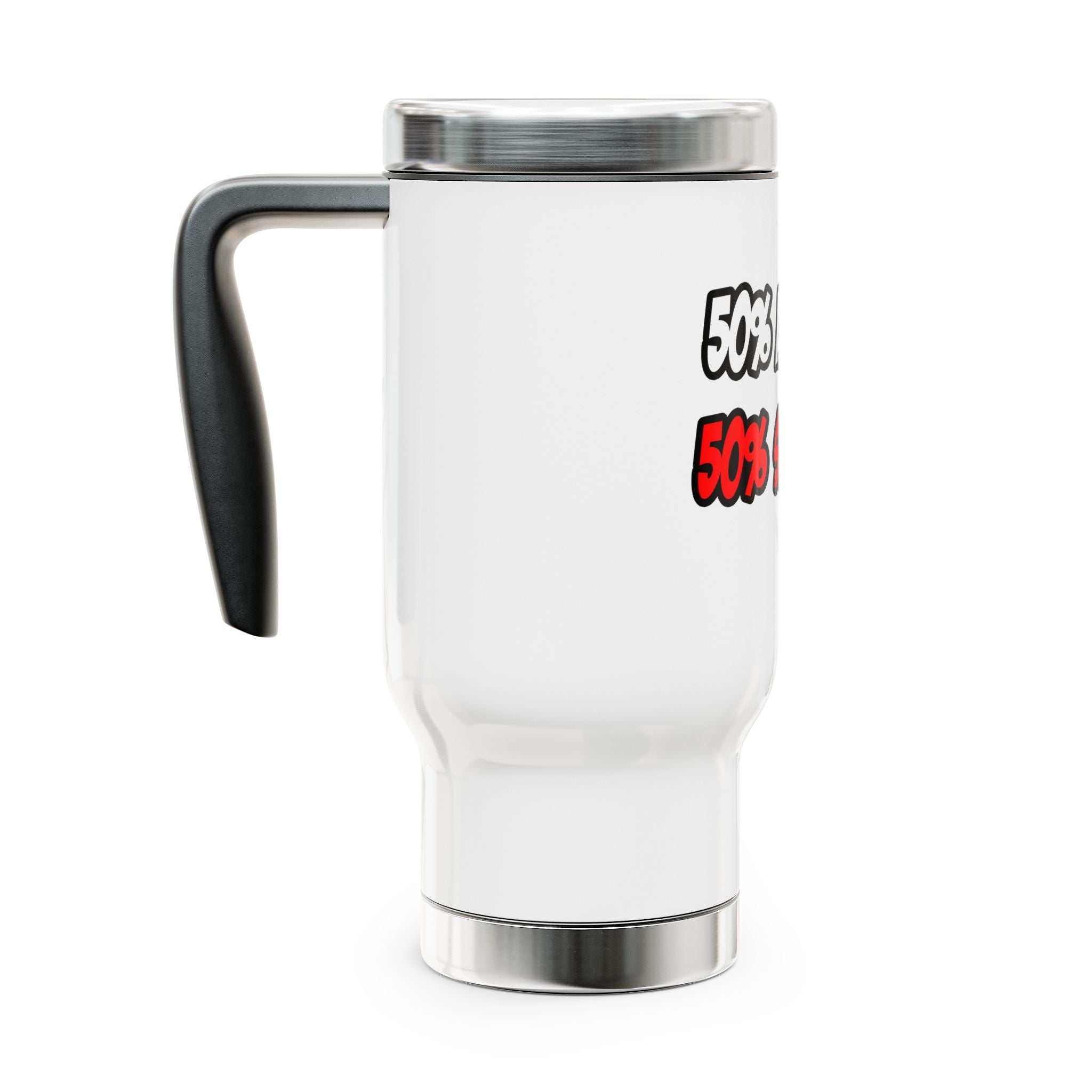 Half Architect...Half Superhero - Stainless Steel Travel Mug with Handle, 14oz