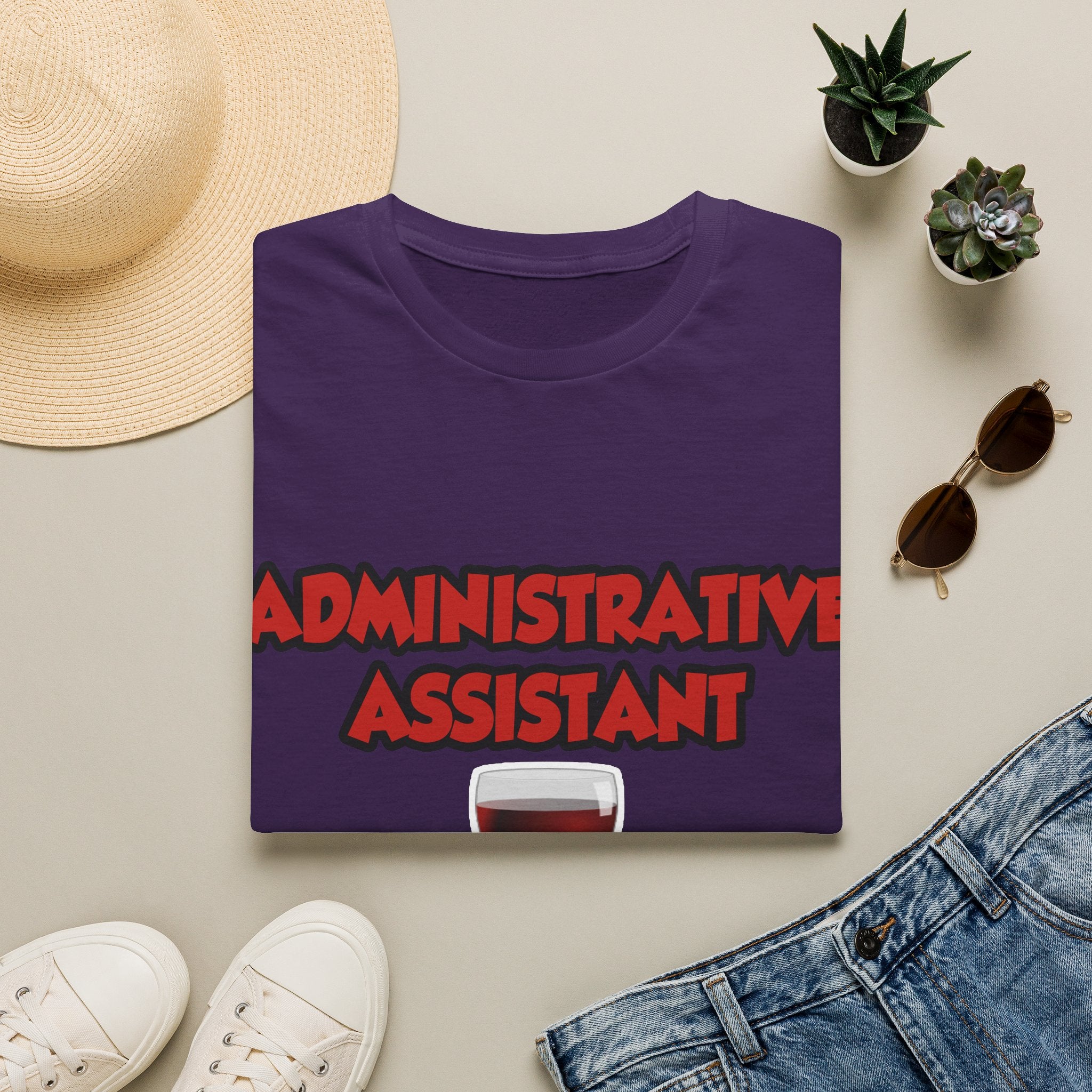 Admin Assistant ... Will Work For Wine - Unisex Softstyle T-Shirt