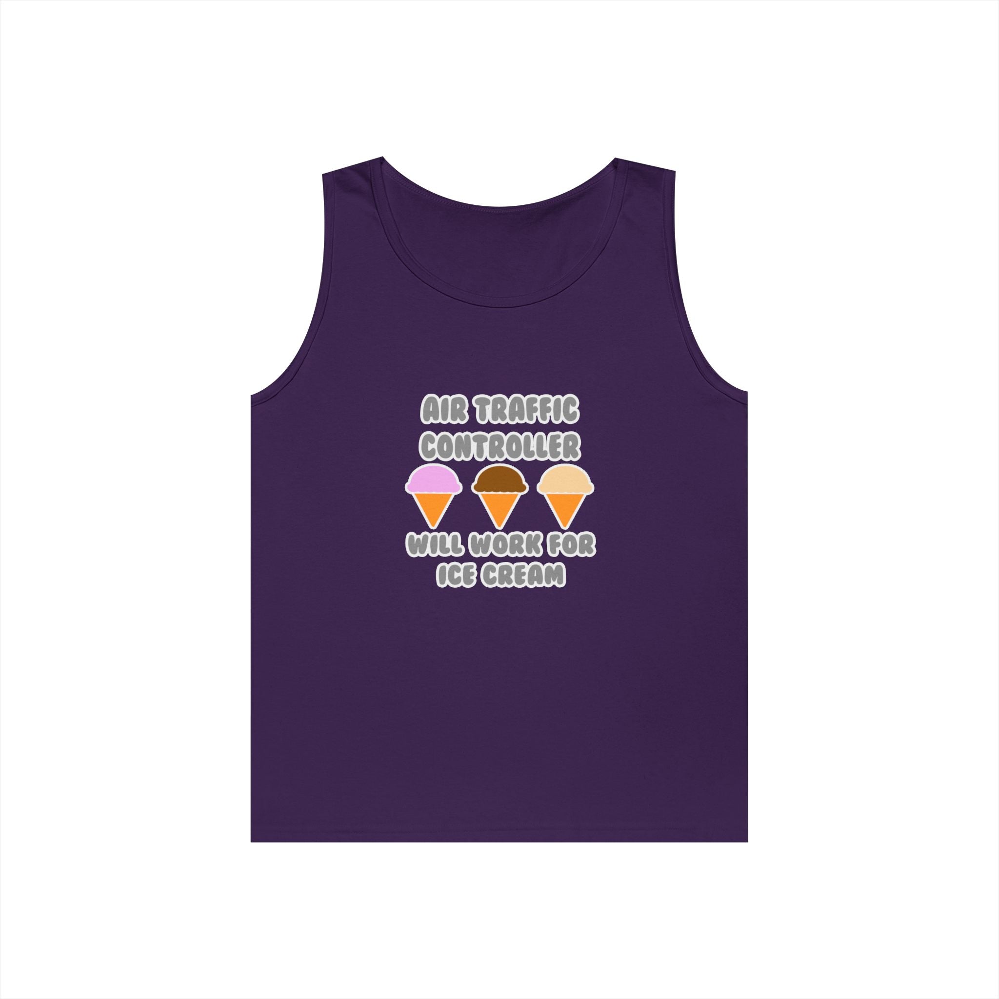 Air Traffic Controller ... Will Work For Ice Cream - Unisex Heavy Cotton Tank Top