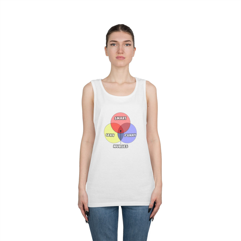 Venn Diagram .. Nurses - Unisex Heavy Cotton Tank Top