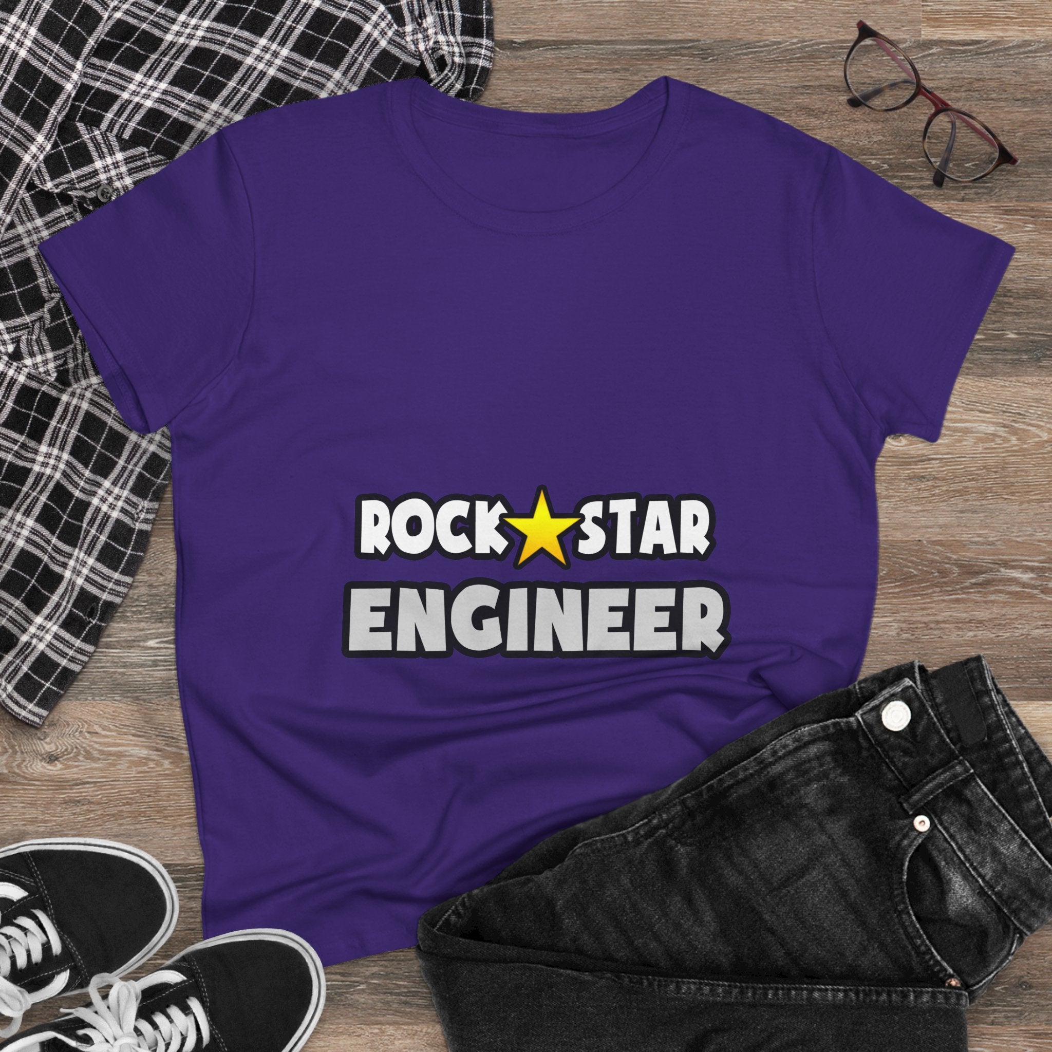 Rock Star Engineer (2) - Women's Midweight Cotton Tee