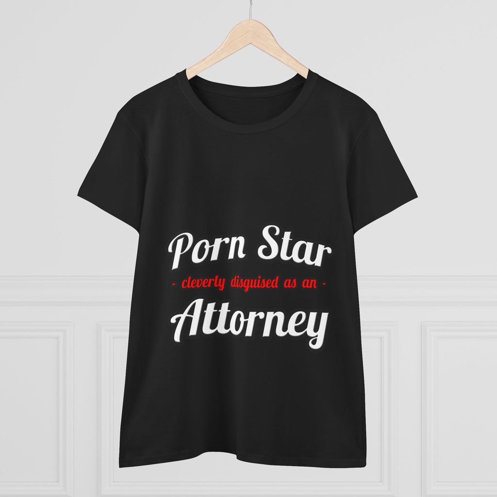 Porn Star... Attorney - Women's Midweight Cotton Tee