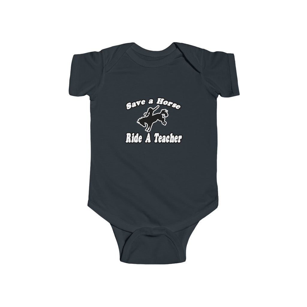 save horse ride teacher - Infant Fine Jersey Bodysuit
