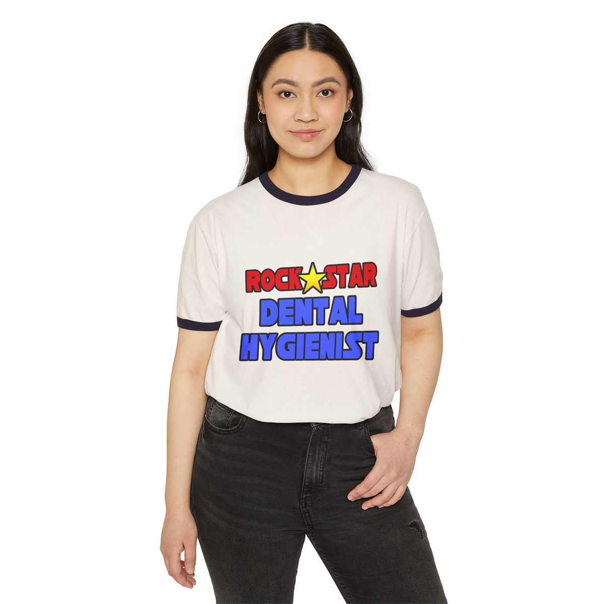 Rock Star Dental Hygienist - Unisex Cotton Ringer T-Shirt
