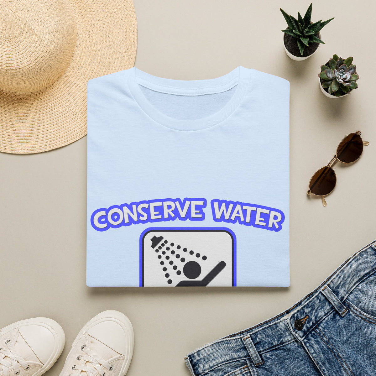 Conserve Water .. Shower With a Teacher - Unisex Softstyle T-Shirt