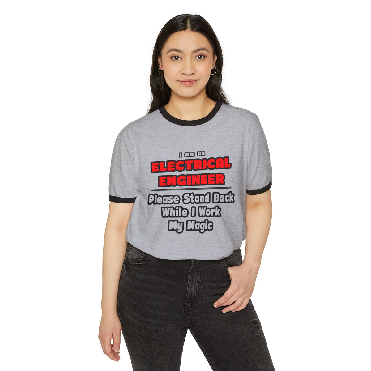 Electrical Engineer...Work My Magic - Unisex Cotton Ringer T-Shirt
