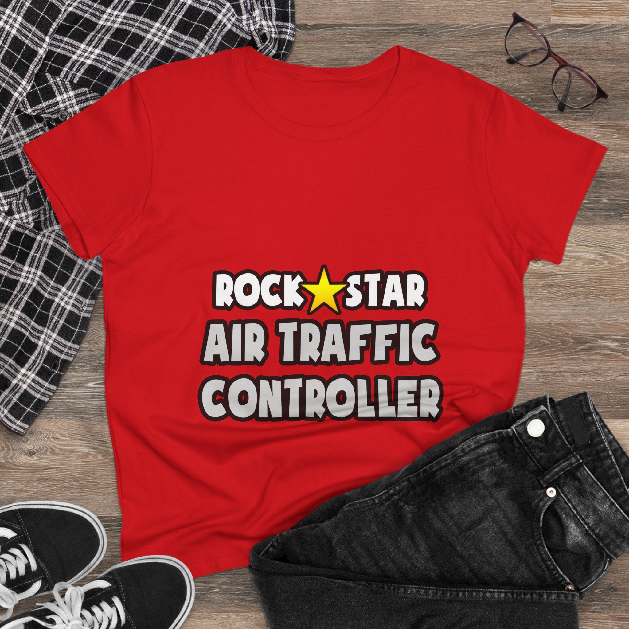 Rock Star Air Traffic Controller - Women's Midweight Cotton Tee