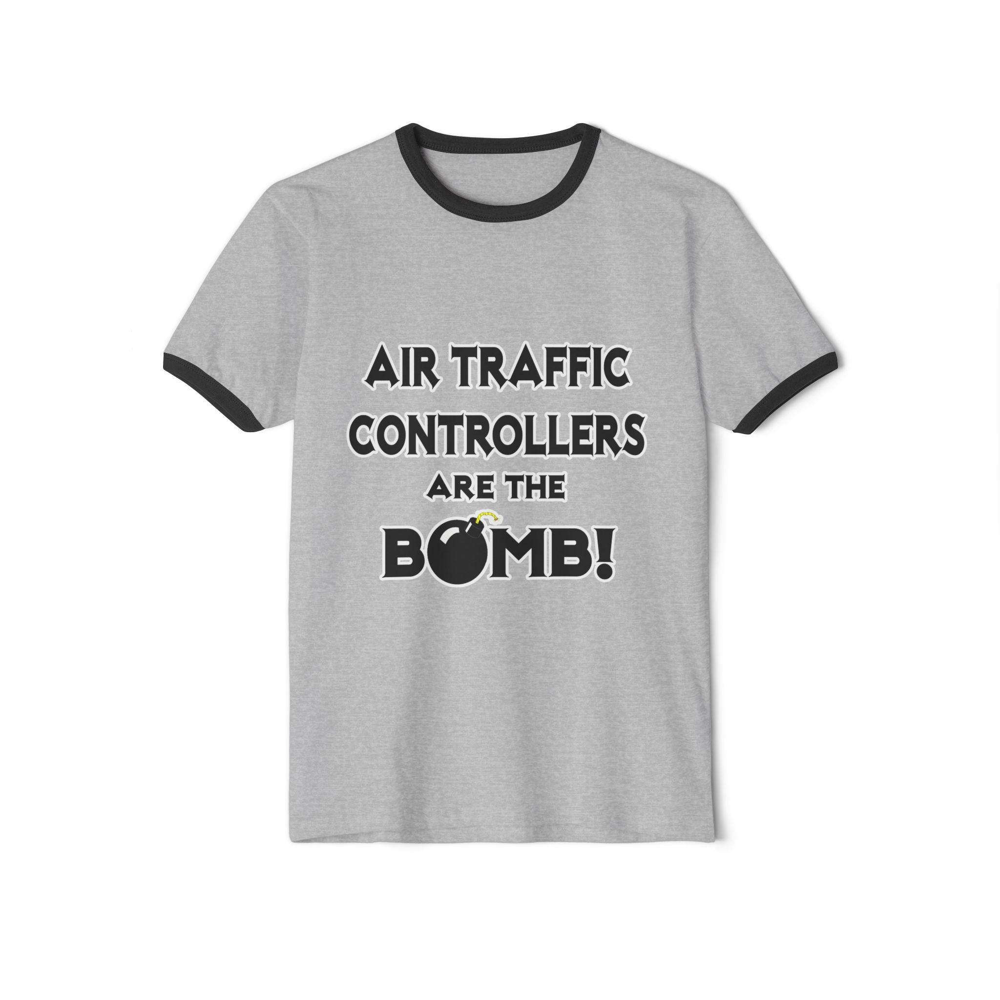 Air Traffic Controllers Are The Bomb! - Unisex Cotton Ringer T-Shirt