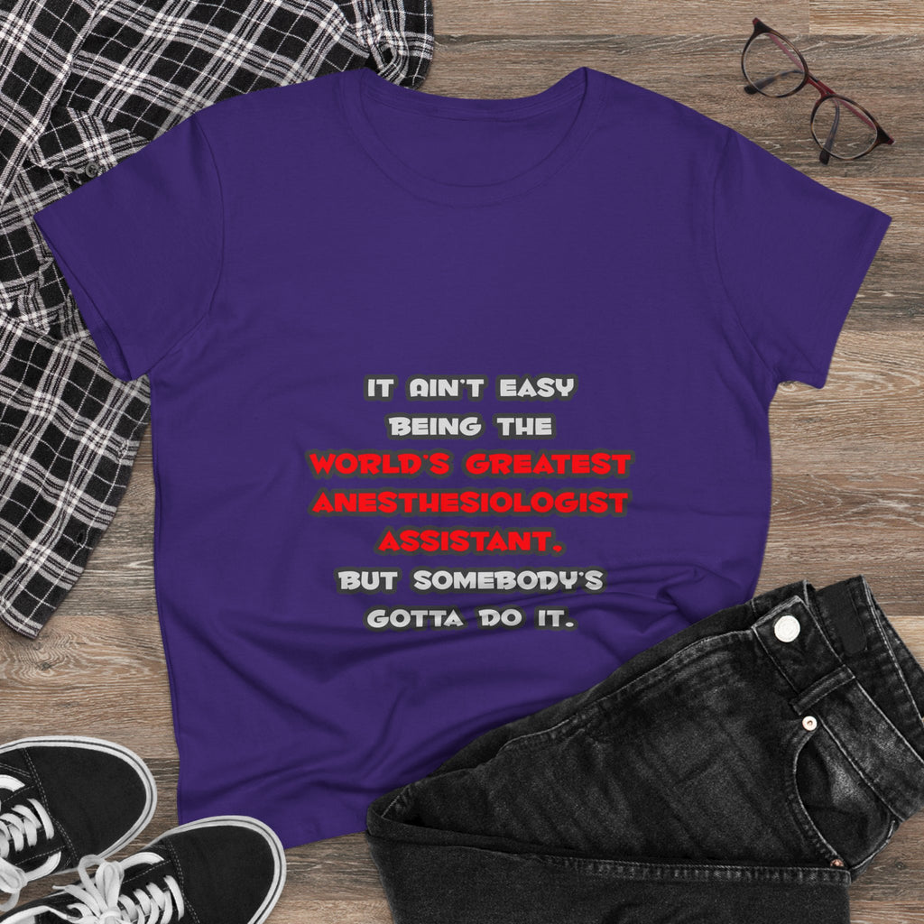 World's Greatest Anesthesiologist Asst Joke - Women's Midweight Cotton Tee