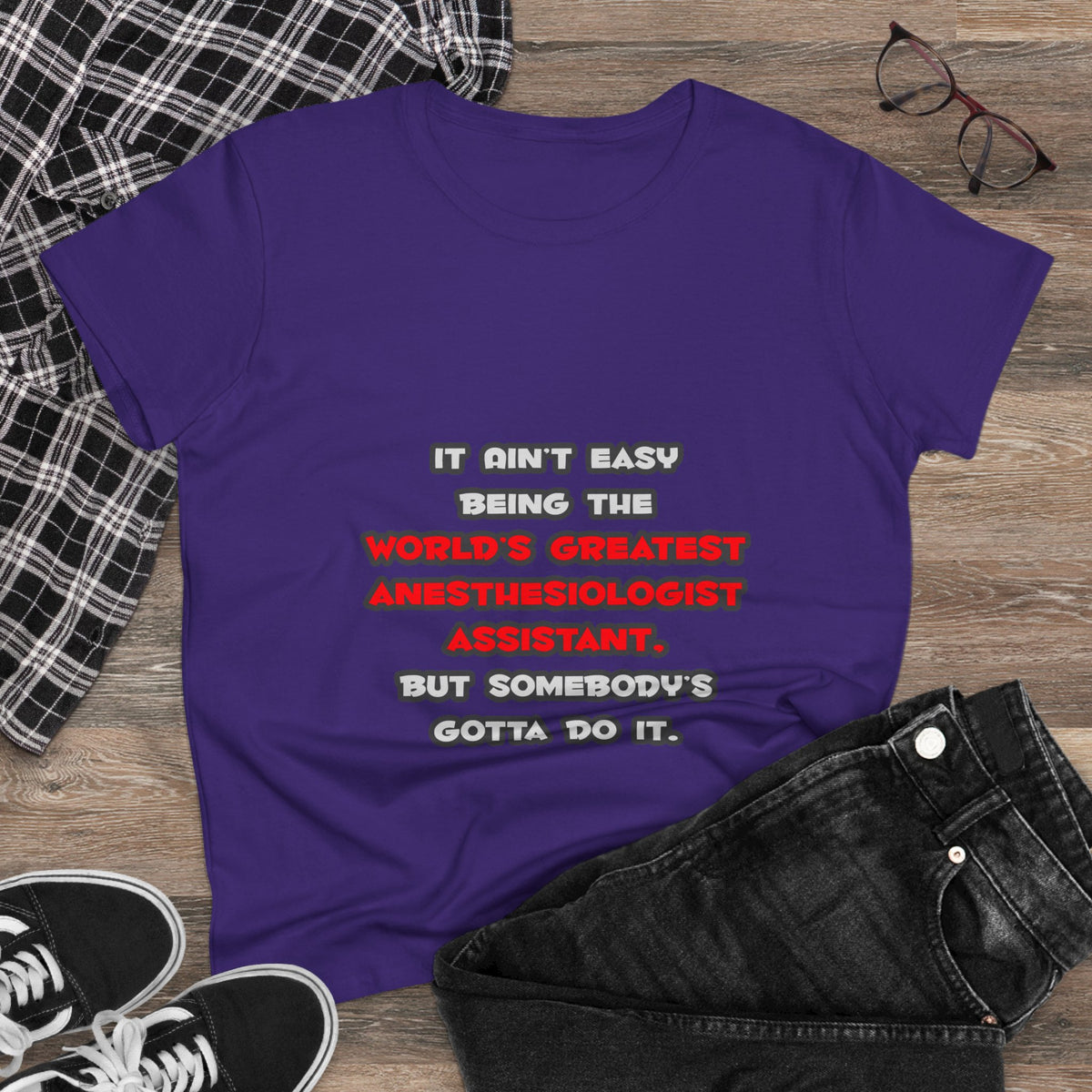World's Greatest Anesthesiologist Asst Joke - Women's Midweight Cotton Tee
