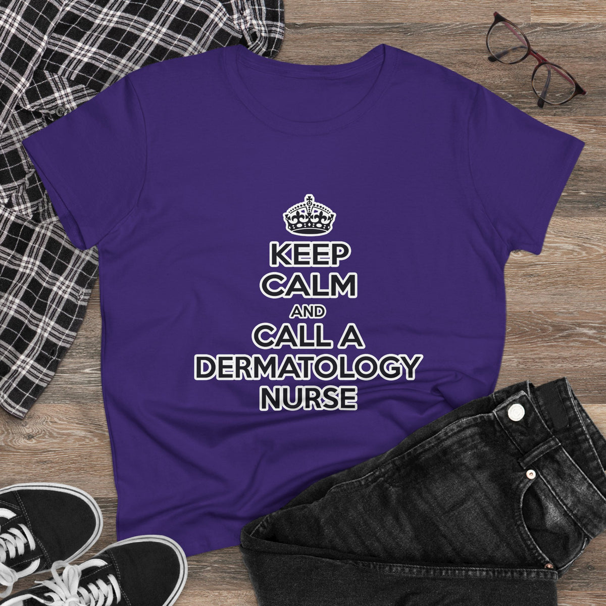 Keep Calm and Call a Dermatology Nurse - Women's Midweight Cotton Tee