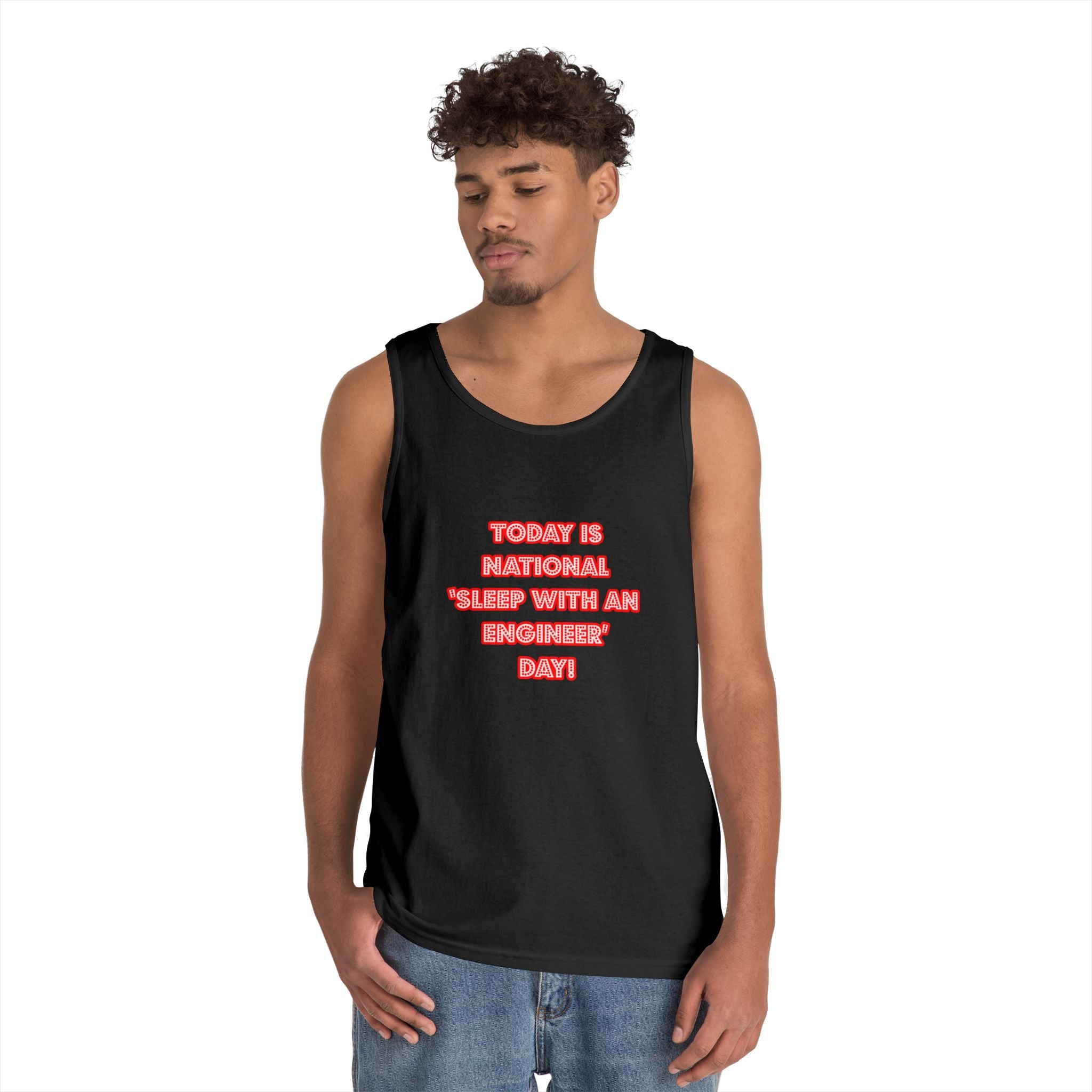 National 'Sleep With an Engineer' Day - Unisex Heavy Cotton Tank Top
