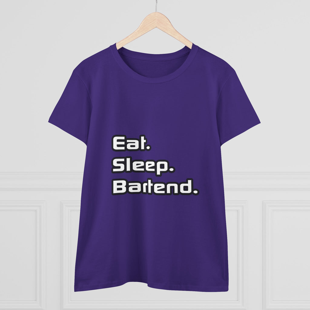 Eat. Sleep. Bartend - Women's Midweight Cotton Tee