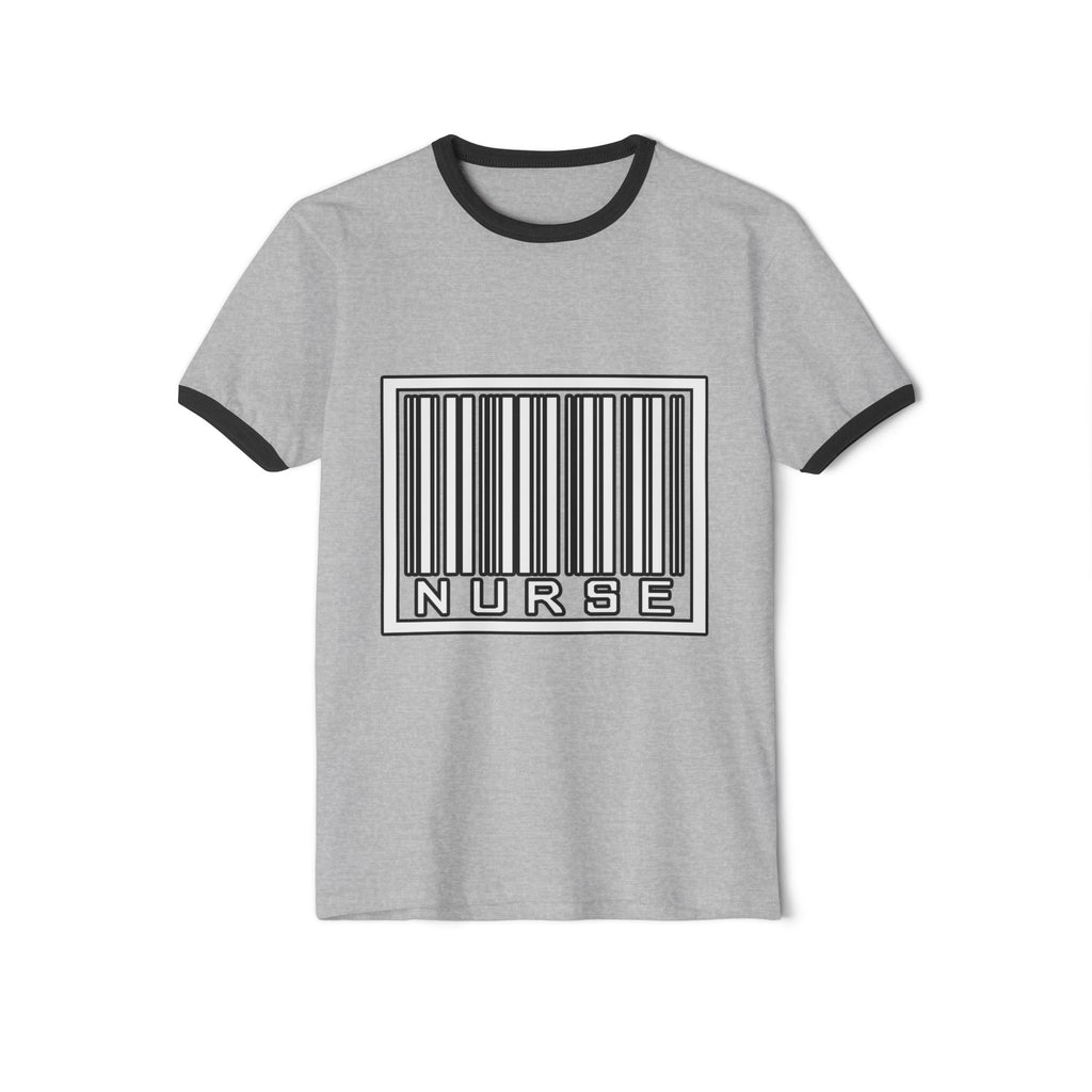 Barcode Nurse - Unisex Cotton Ringer T-Shirt