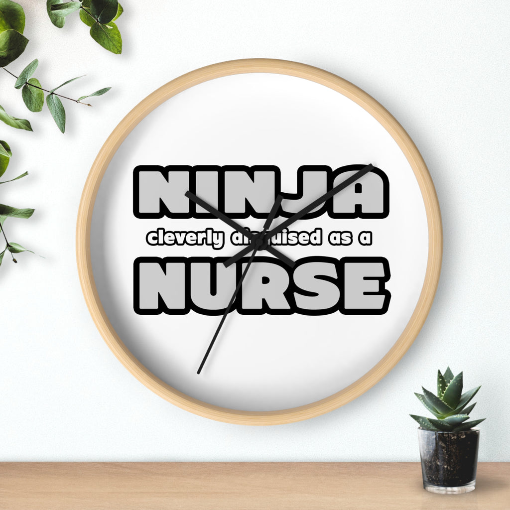 Ninja Cleverly Disguised As A Nurse - Wall Clock