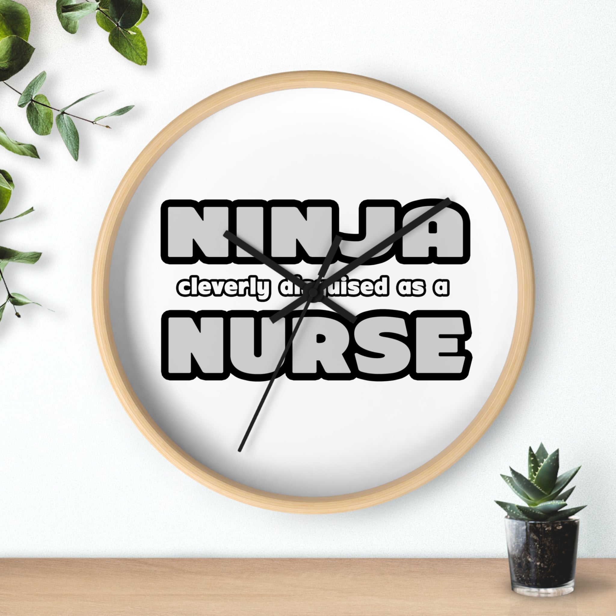 Ninja Cleverly Disguised As A Nurse - Wall Clock