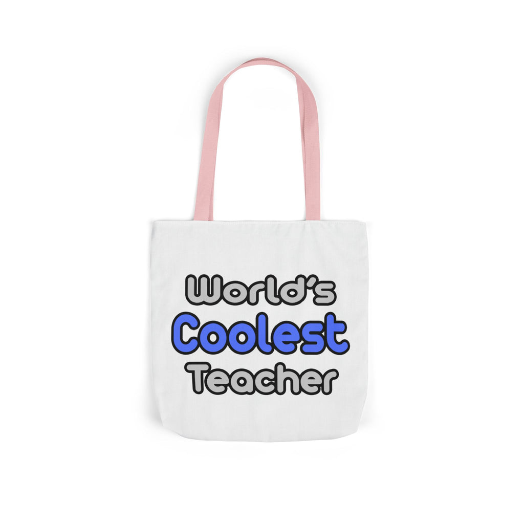 World's Coolest Teacher - Canvas Tote Bag, 5-Color Straps