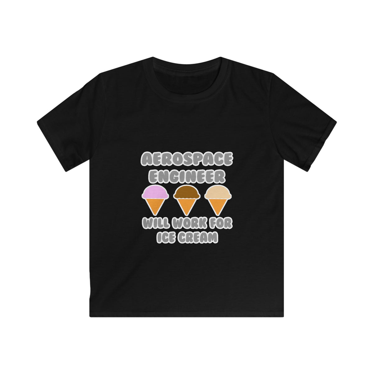 Aerospace Engineer ... Will Work For Ice Cream - Kids Softstyle Tee