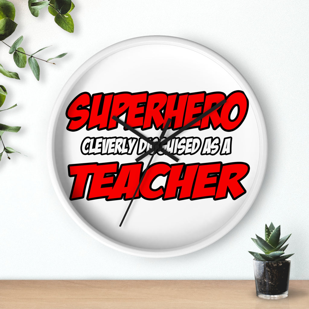 Superhero...Teacher - Wall Clock