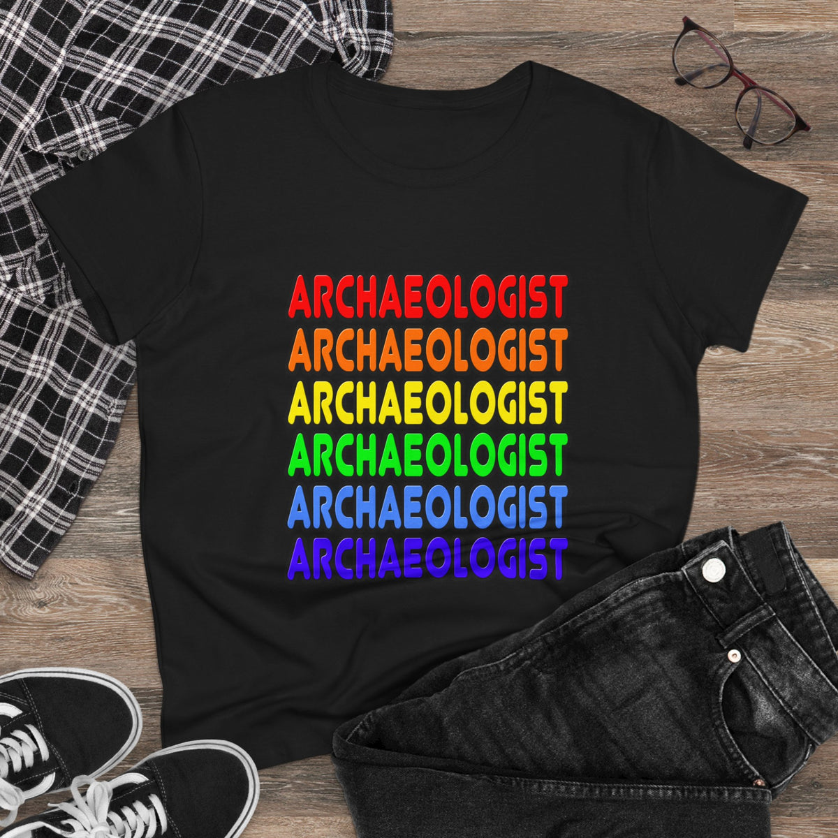 Rainbow Archaeologist - Women's Midweight Cotton Tee