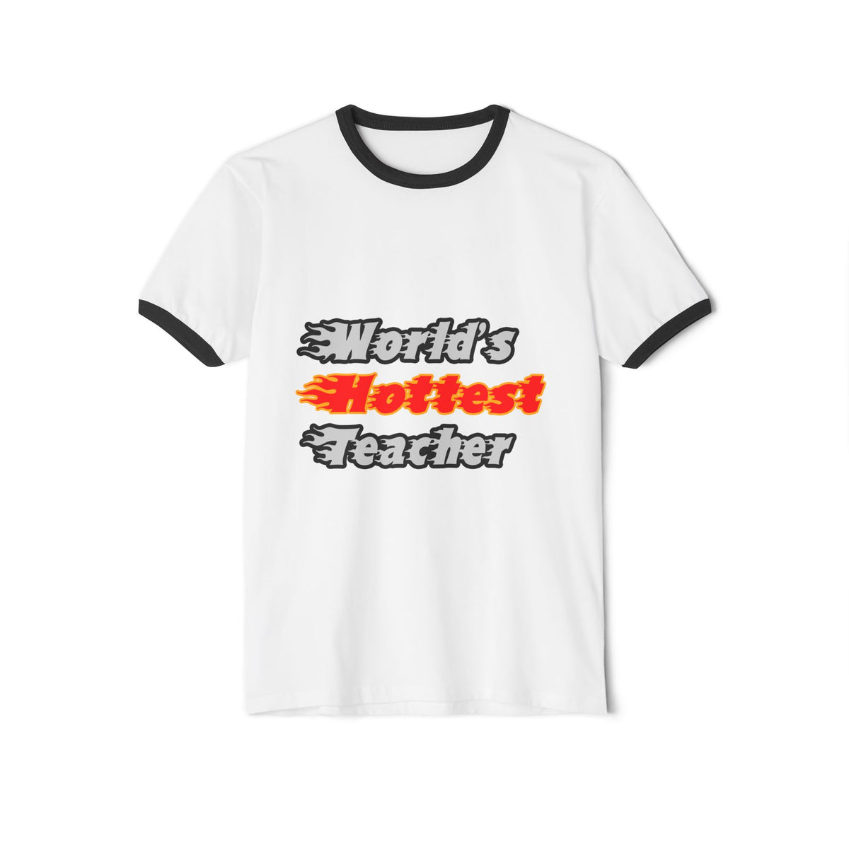 World's Hottest Teacher - Unisex Cotton Ringer T-Shirt