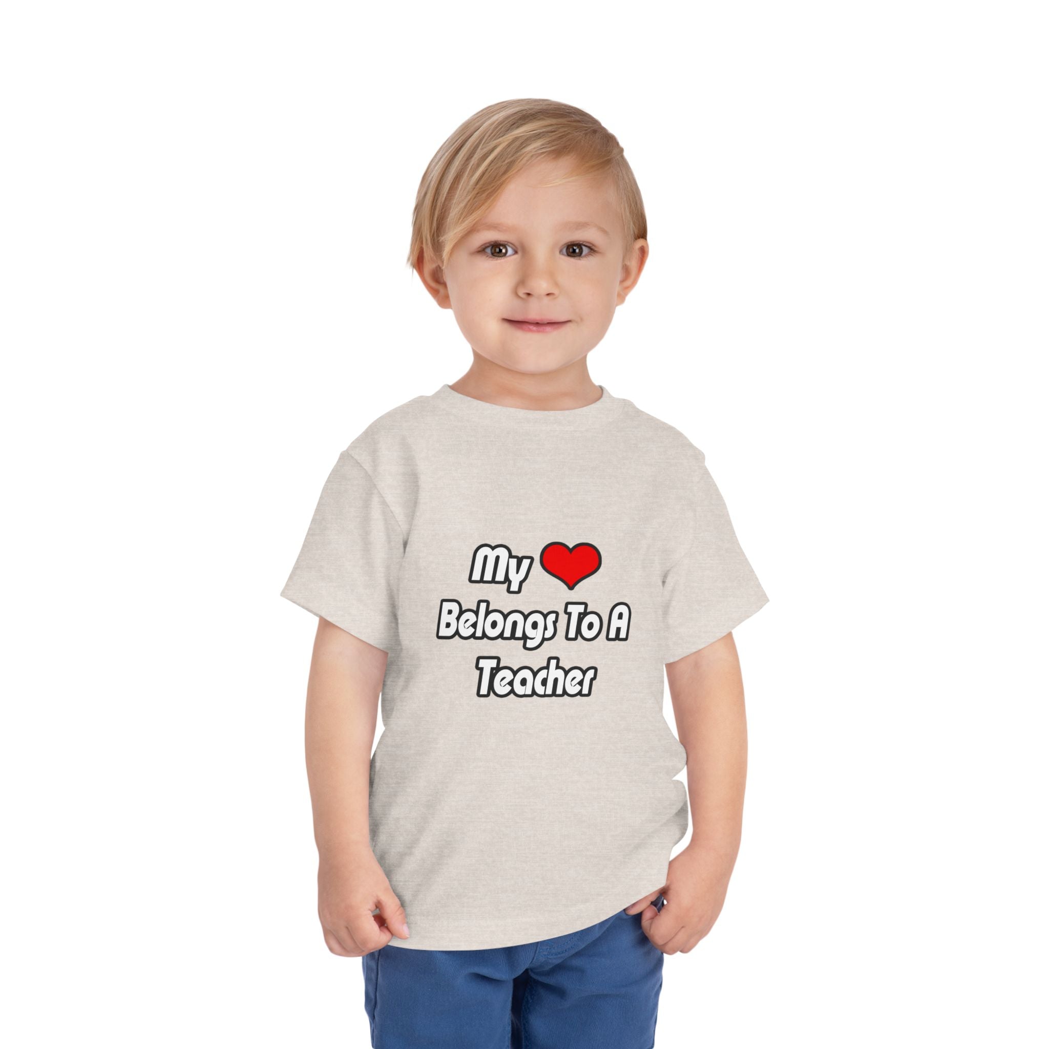 My Heart Belongs To A Teacher - Toddler Short Sleeve Tee
