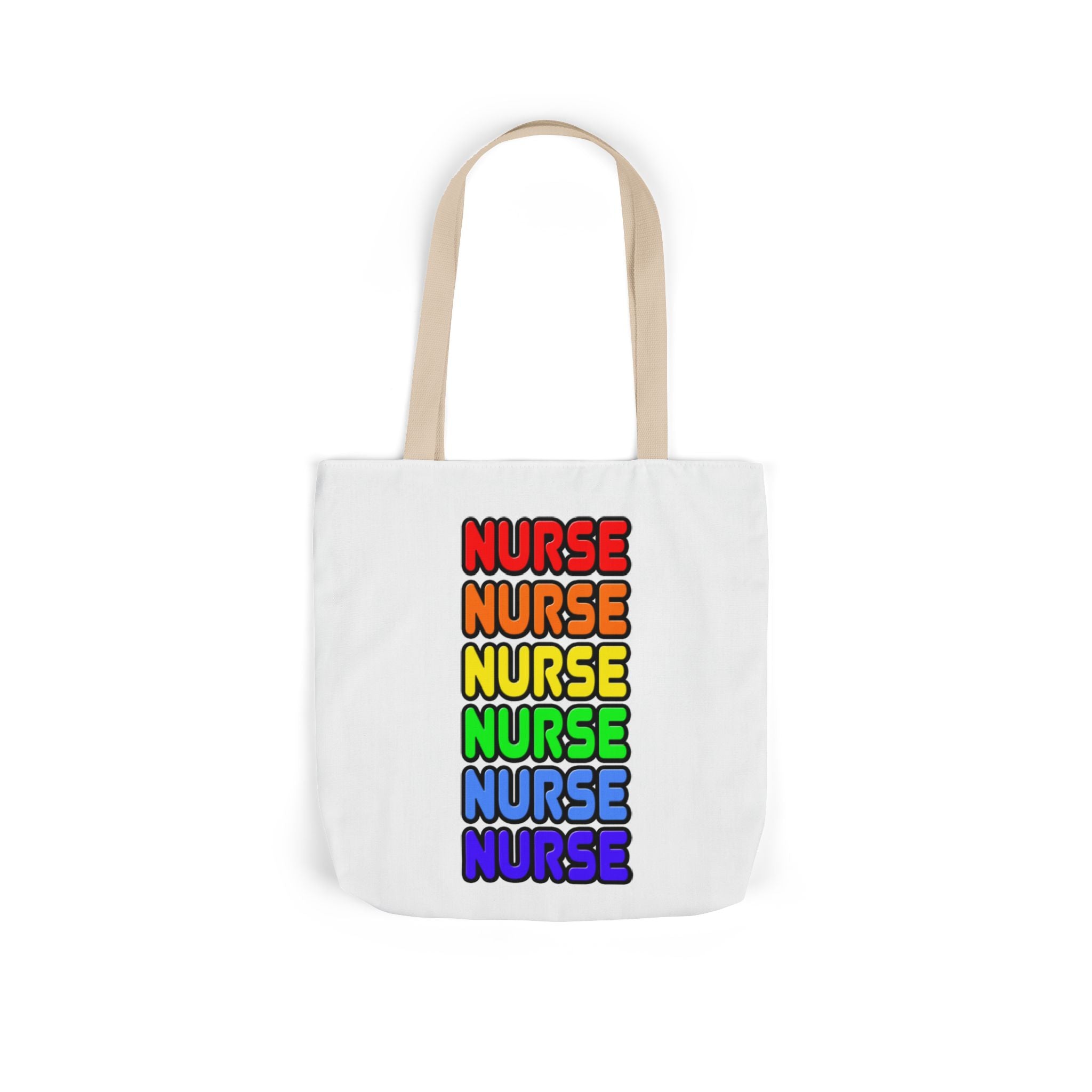 Rainbow Nurse - Canvas Tote Bag, 5-Color Straps