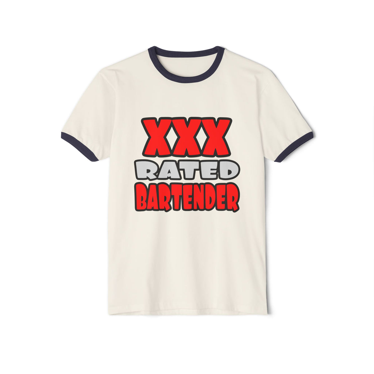 XXX Rated Bartender - Unisex Cotton Ringer T-Shirt