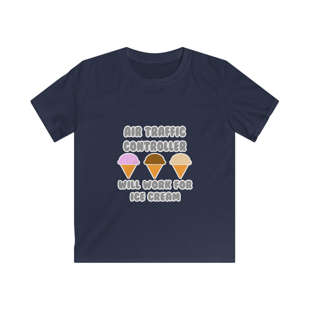 Air Traffic Controller ... Will Work For Ice Cream - Kids Softstyle Tee
