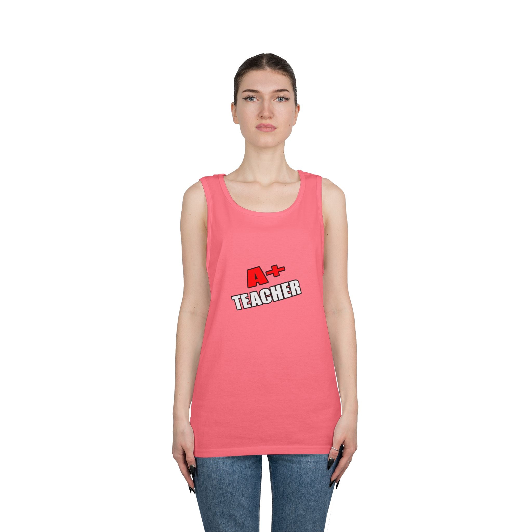 a plus teacher - Unisex Heavy Cotton Tank Top