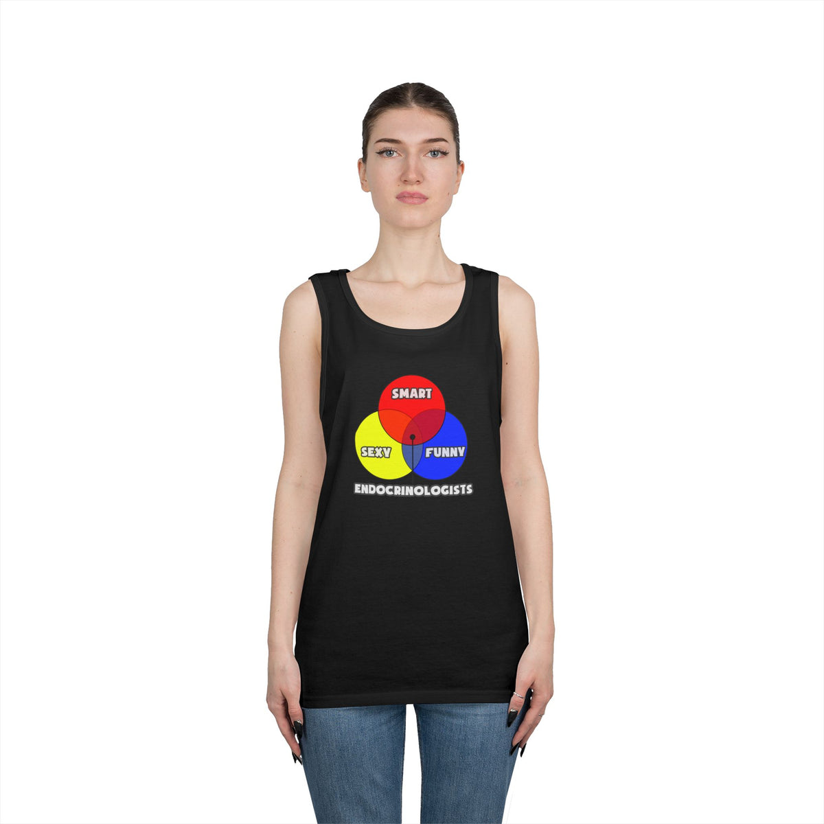 Venn Diagram .. Endocrinologists - Unisex Heavy Cotton Tank Top