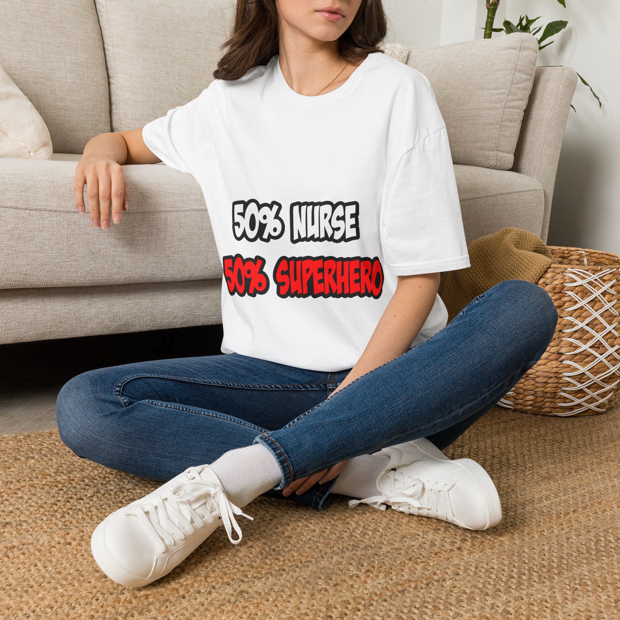 Half Nurse...Half Superhero - Unisex Softstyle T-Shirt