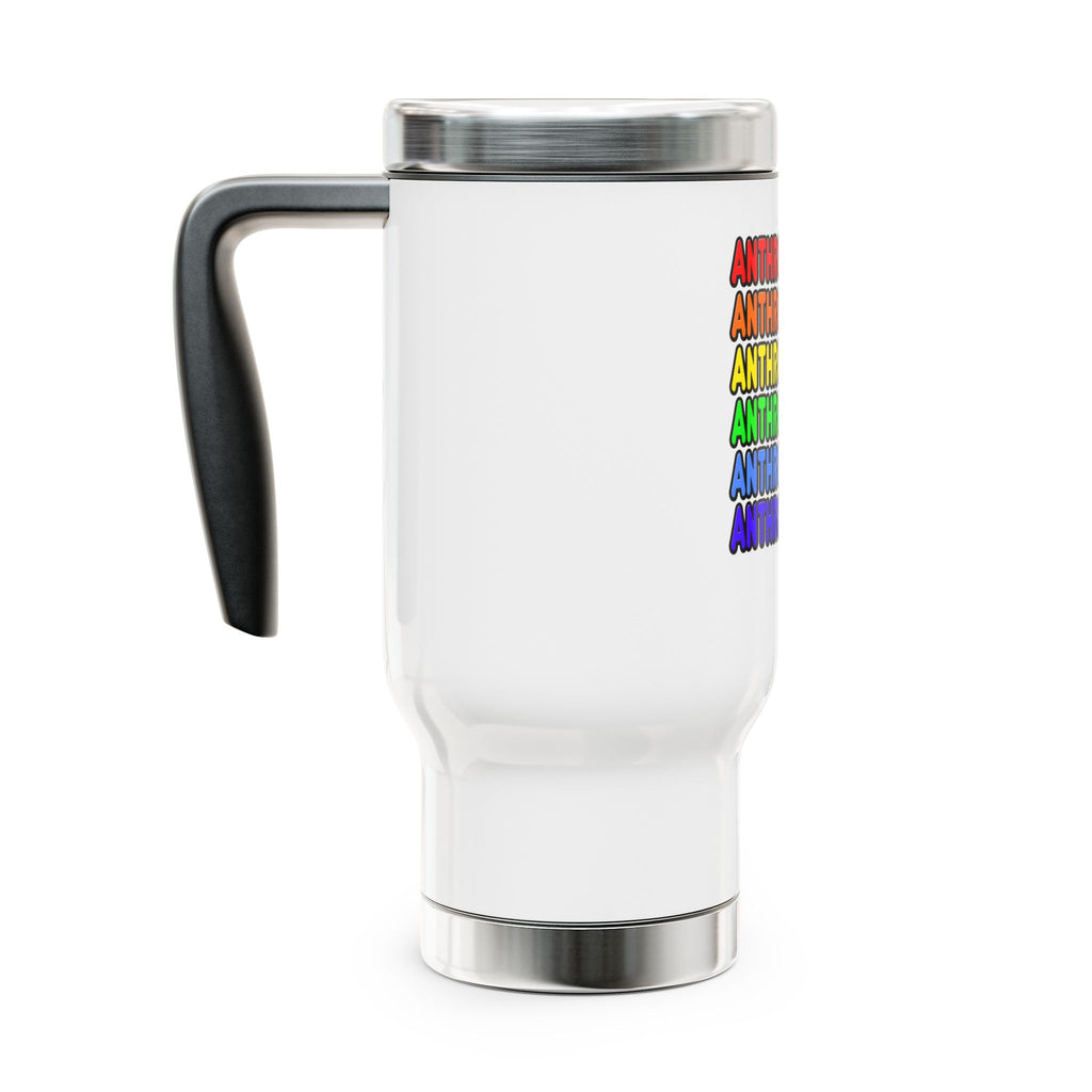 Rainbow Anthropologist - Stainless Steel Travel Mug with Handle, 14oz