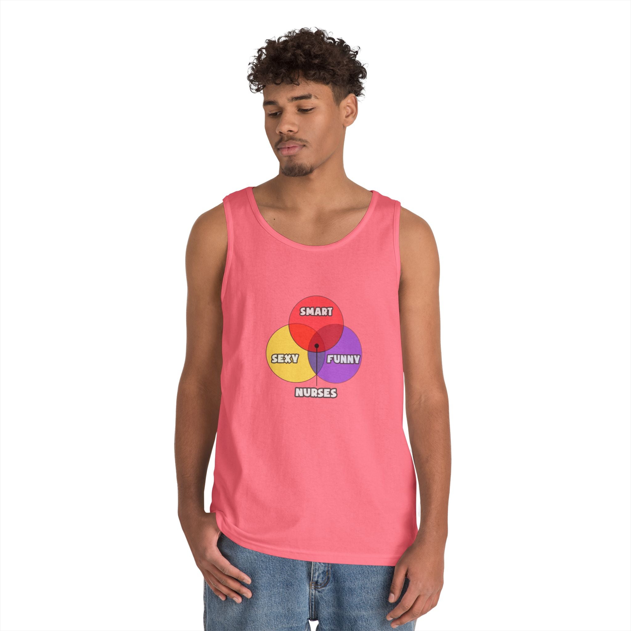 Venn Diagram .. Nurses - Unisex Heavy Cotton Tank Top