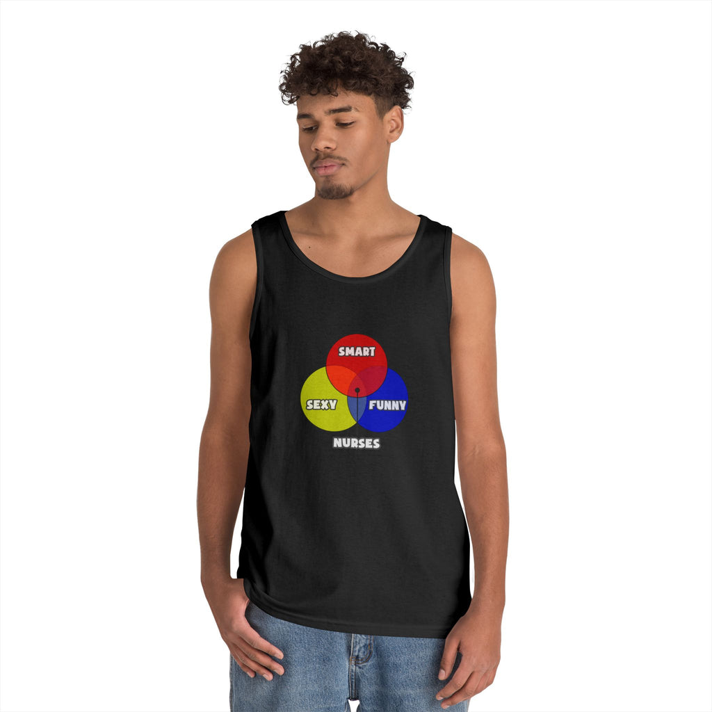 Venn Diagram .. Nurses - Unisex Heavy Cotton Tank Top